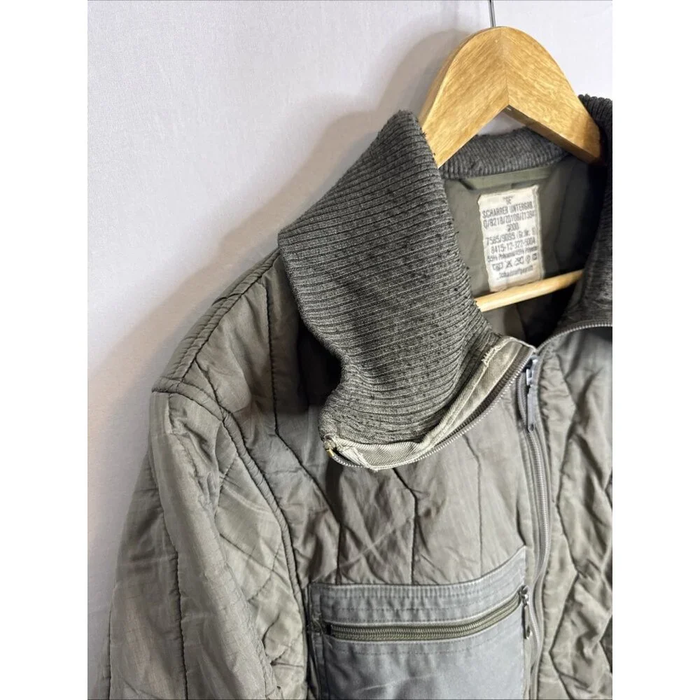 German Army Quilted Liner‎ Jacket Olive Rib Collar Military Men (M/L) Size 6